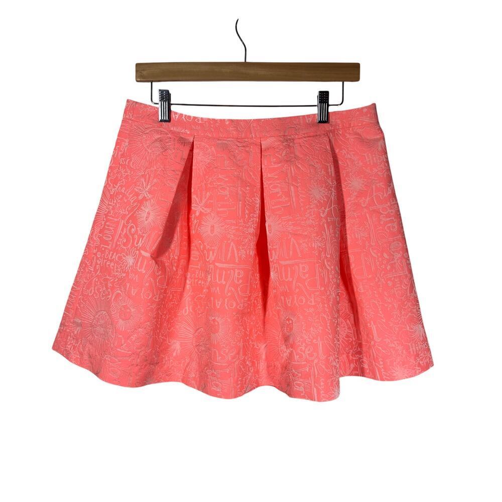 Lilly Pulitzer Skirt | Harlie Pleated Pouf | Peach & Coral Printed Mini Skirt